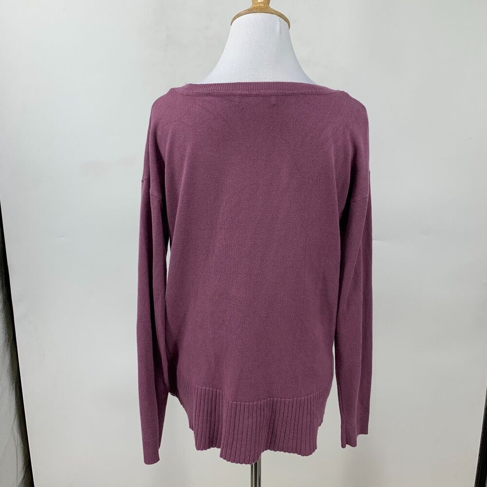 Cable & Gauge Sweater Womens S Small Purple Long Sleeve Curved Hem Soft Stretch - Picture 5 of 11